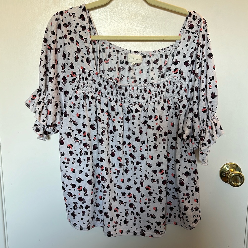 Purple cheetah blouse